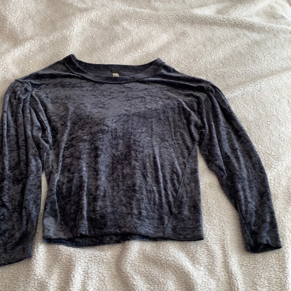 FP grey/blue velvet sweater.